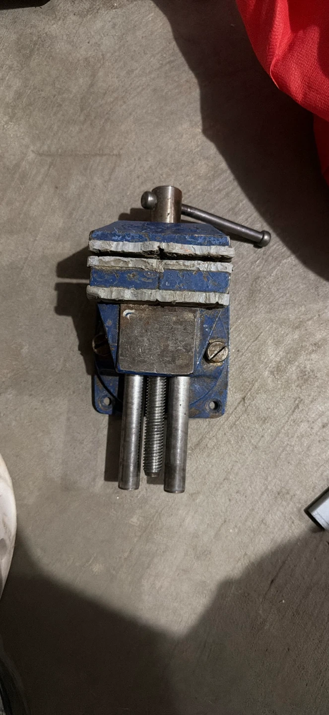 Vintage Blue Metal Bench Vise