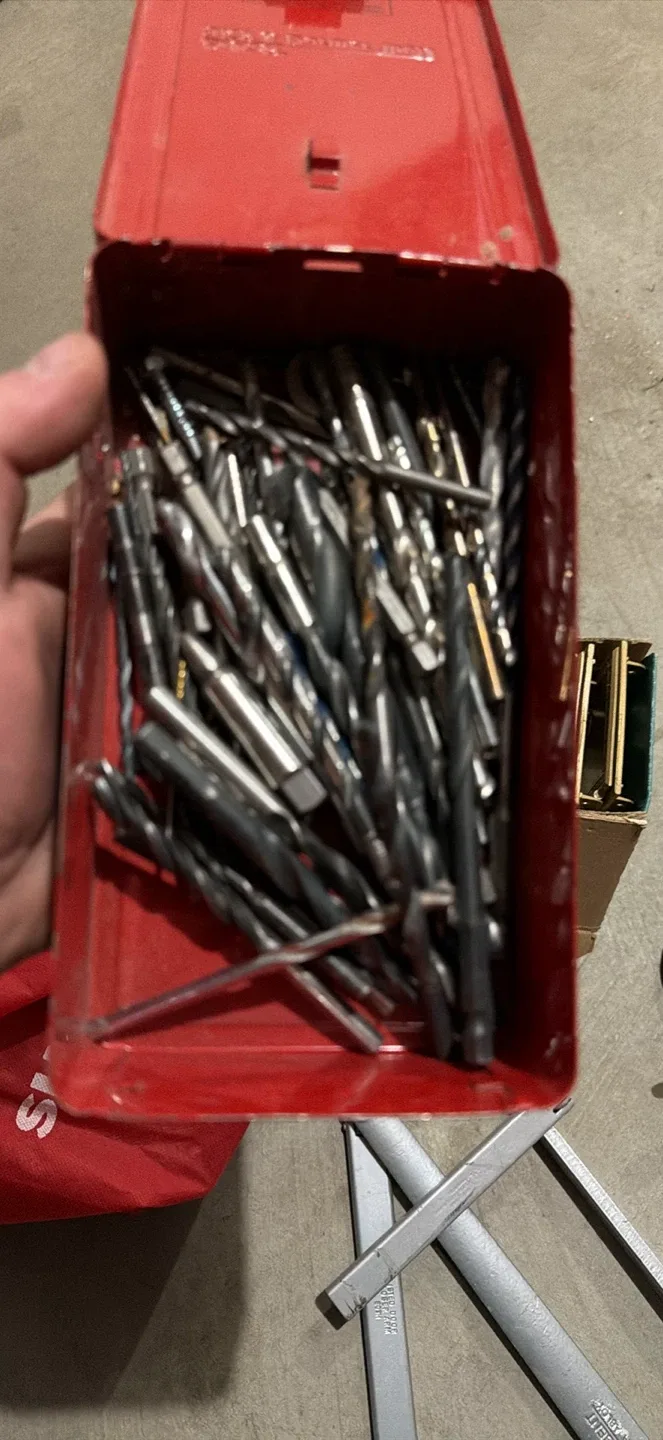 Assorted Drill Bits in Red Metal Case - photo 2