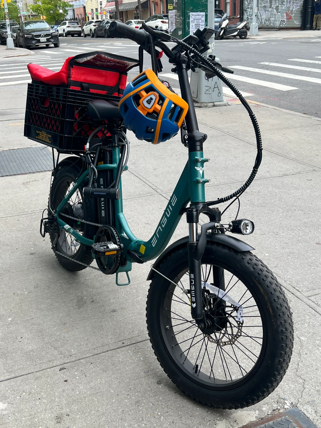 ENGWE Electric Bike with Basket and Red Insulated Bag - photo 2