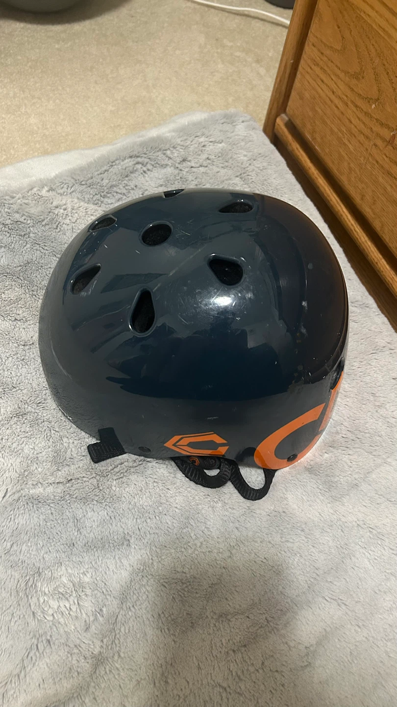 Dark Blue & Orange "CAPIX" Kids Helmet