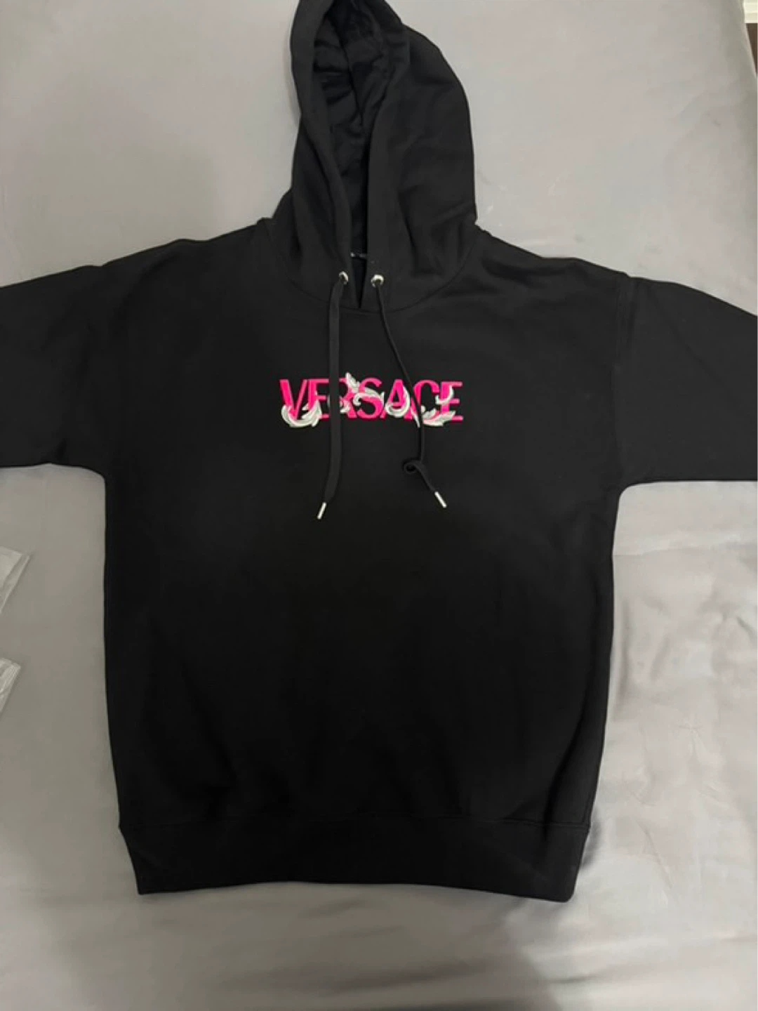 Versace Black Pink Logo Hoodie