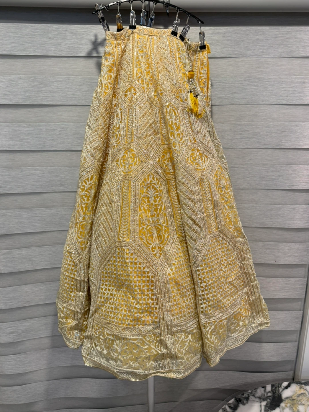 Yellow Embroidered Lehenga Choli with Dupatta - photo 4