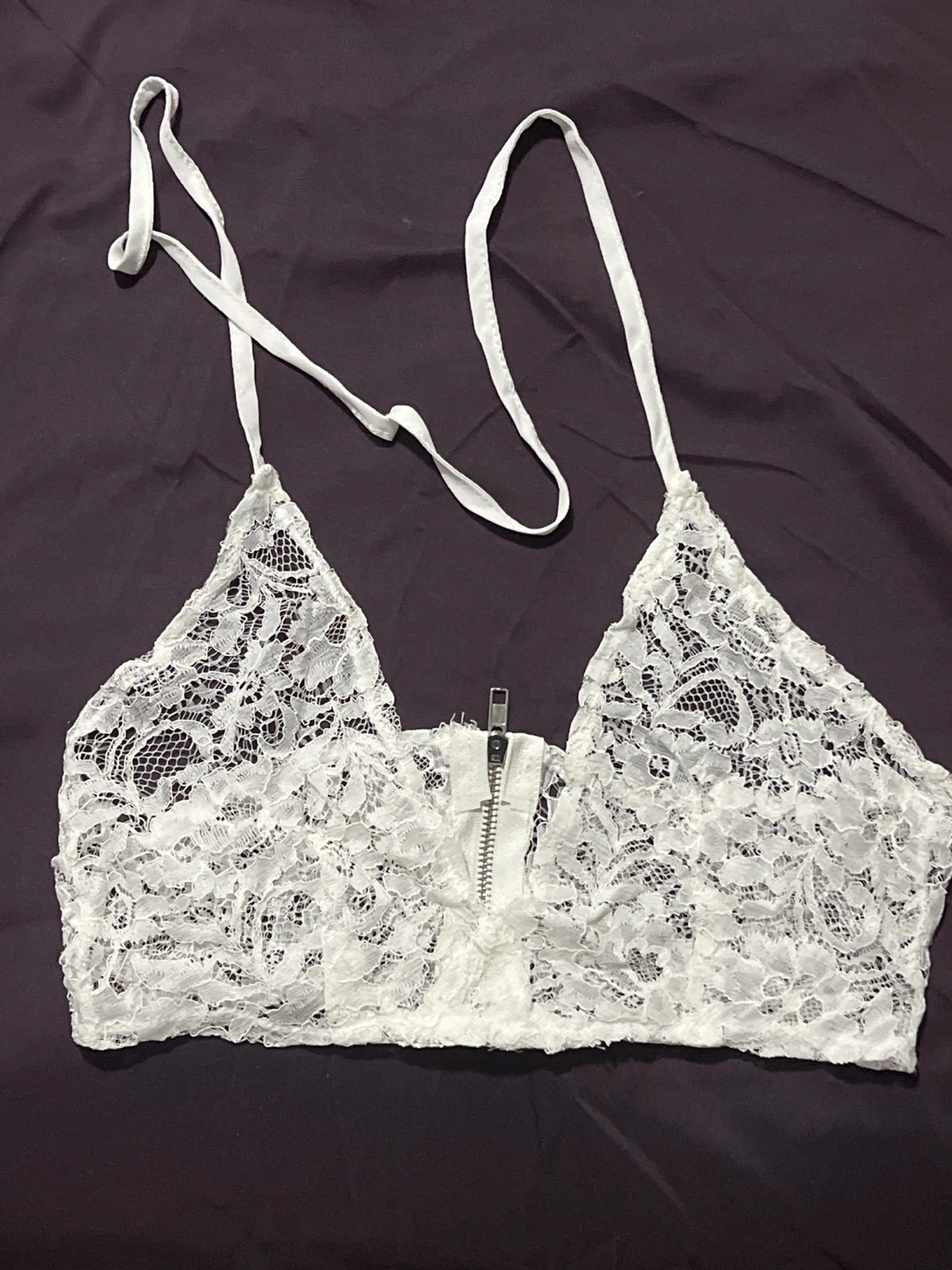 White Lace Set - Pants and Bralette (M) - photo 2