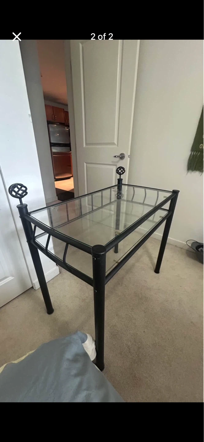 Glass Top Side Table - photo 2