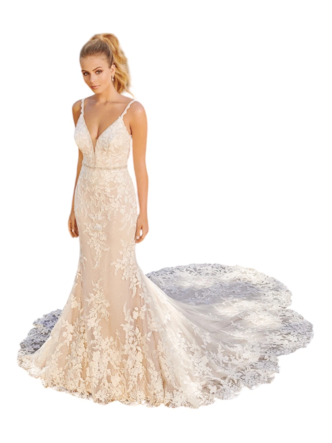 Allure Bridals Wedding Dress Lace Mermaid Ivory