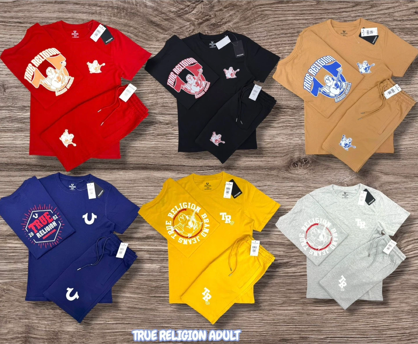 True Religion & Amiri Adult T-shirt and Shorts Sets