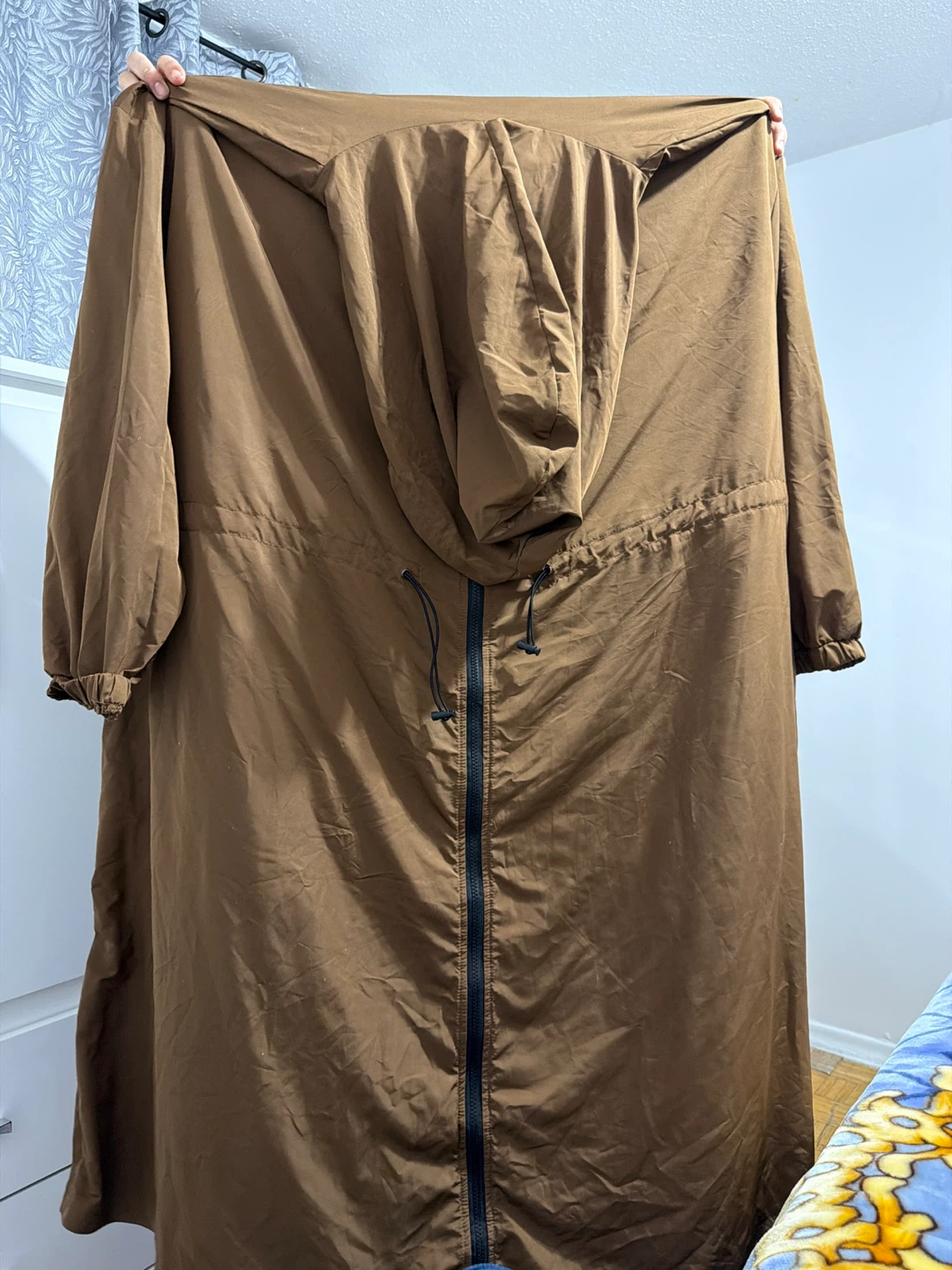 Brown Hooded Lightweight Jacket