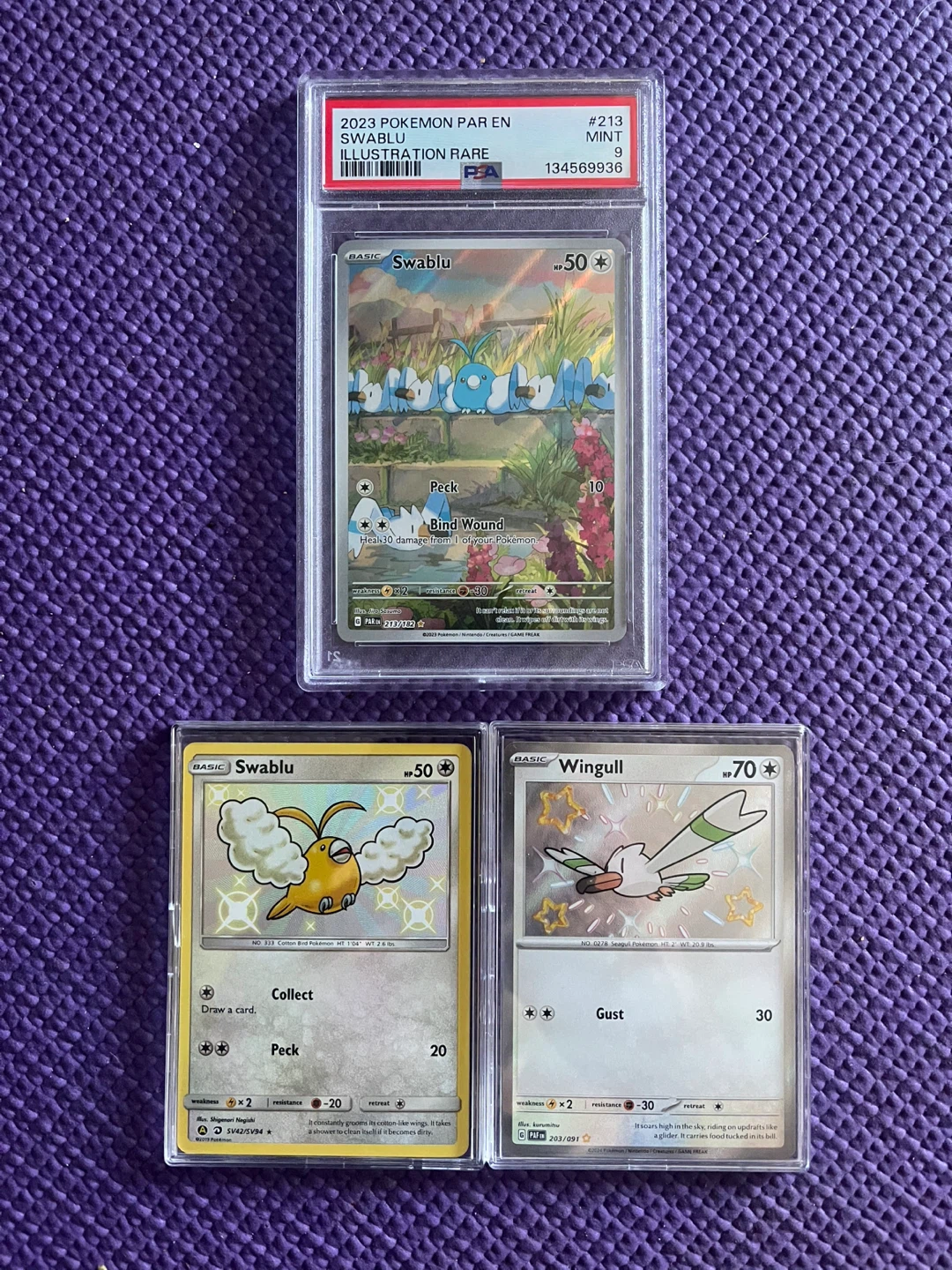 Pokemon Swablu and Wingull Trading Cards
