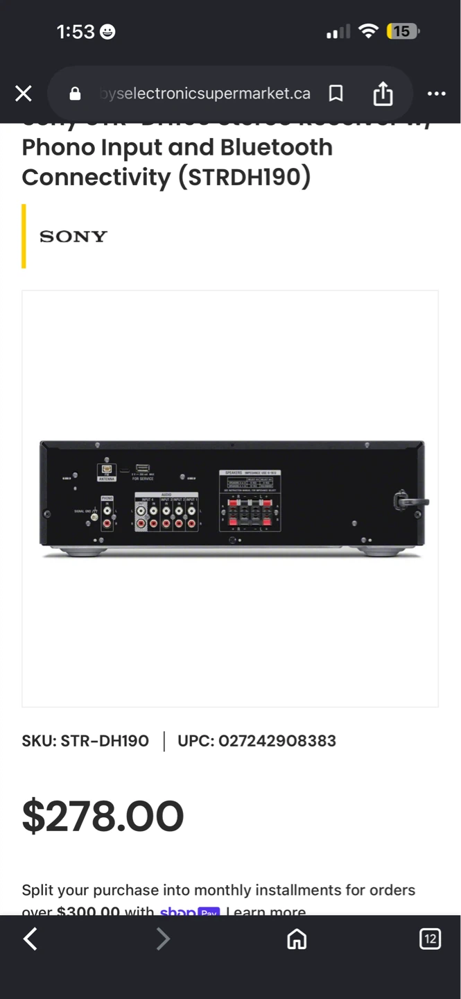 Sony STR-DH190 2.0 Channel Stereo Receiver - photo 4