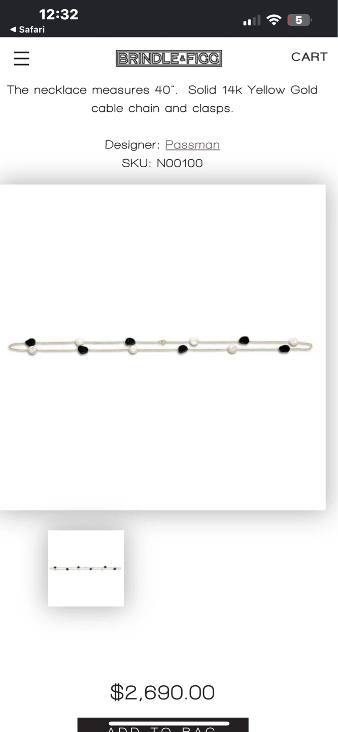 14 k Gold Necklace Pearl and black coral - photo 5