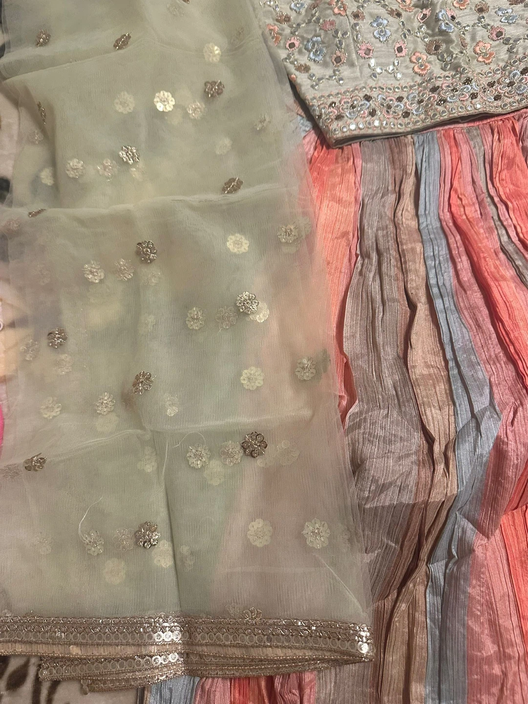 Striped Lehenga Choli with Dupatta - photo 4