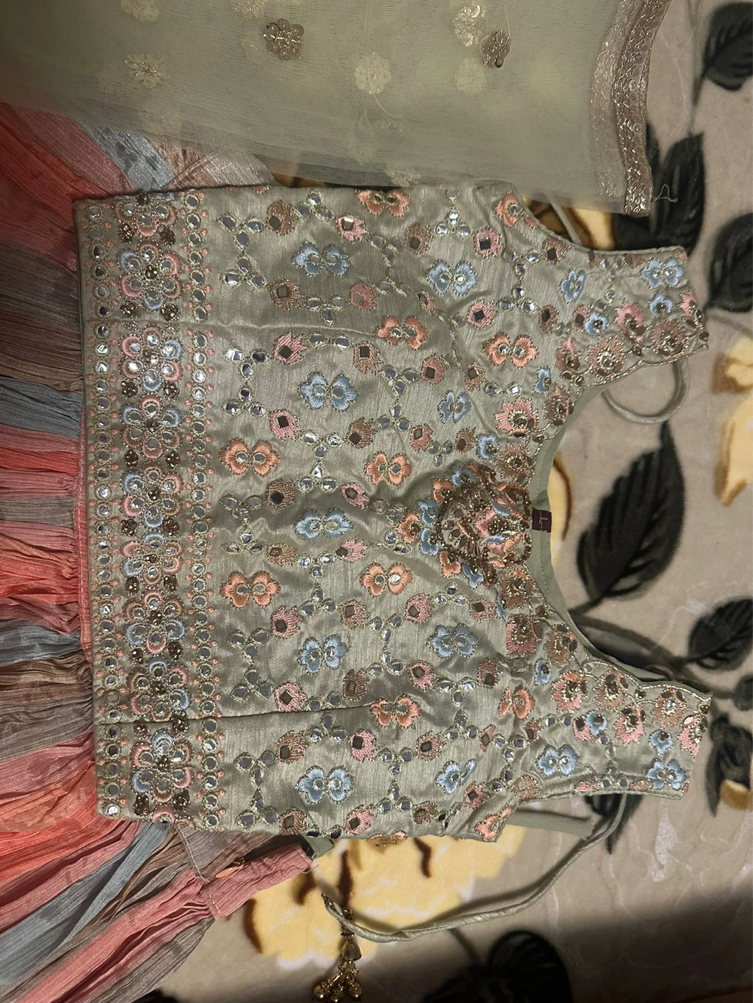 Striped Lehenga Choli with Dupatta - photo 2
