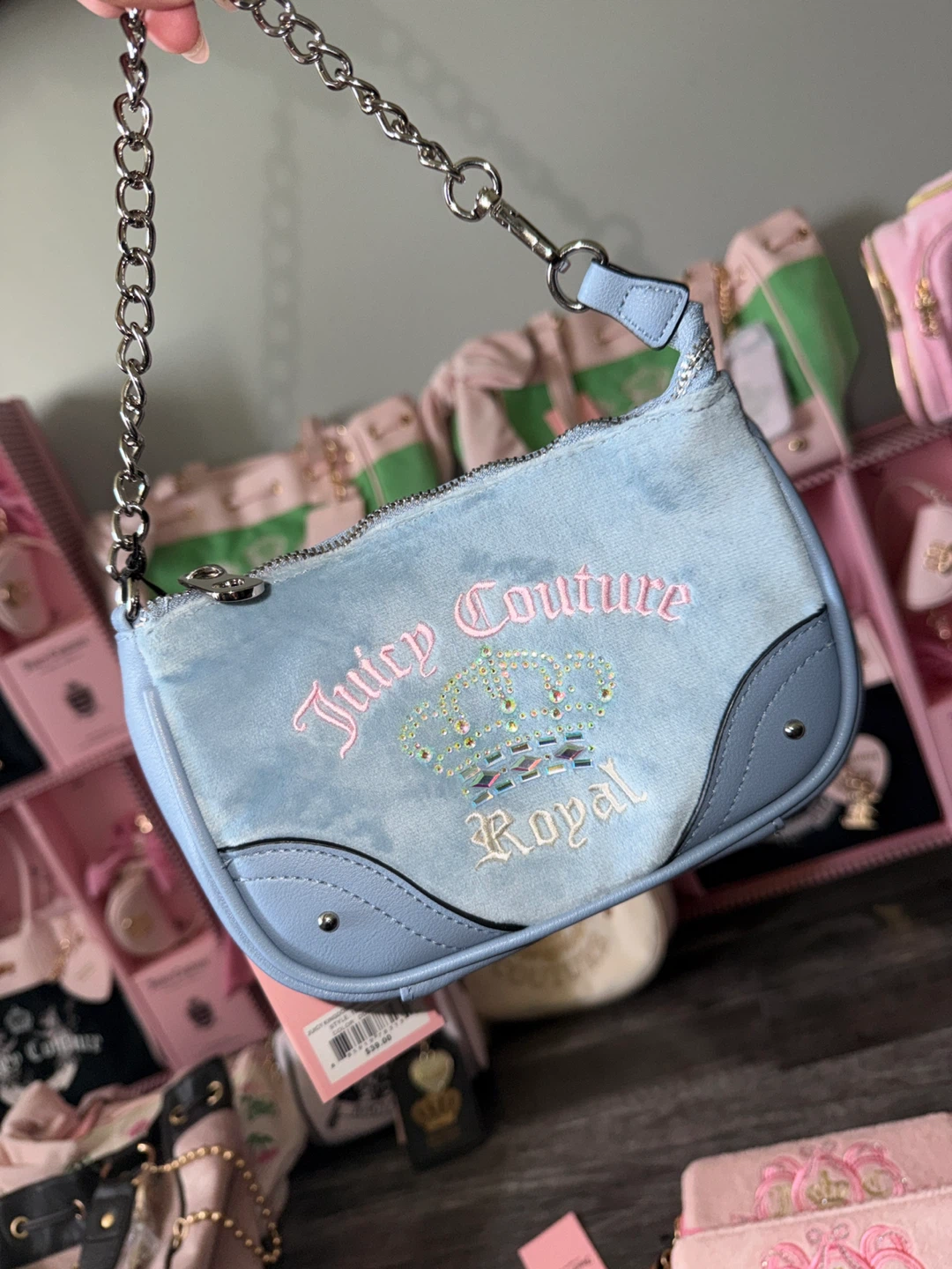 Juicy Couture Light Blue Velour Royal Bag