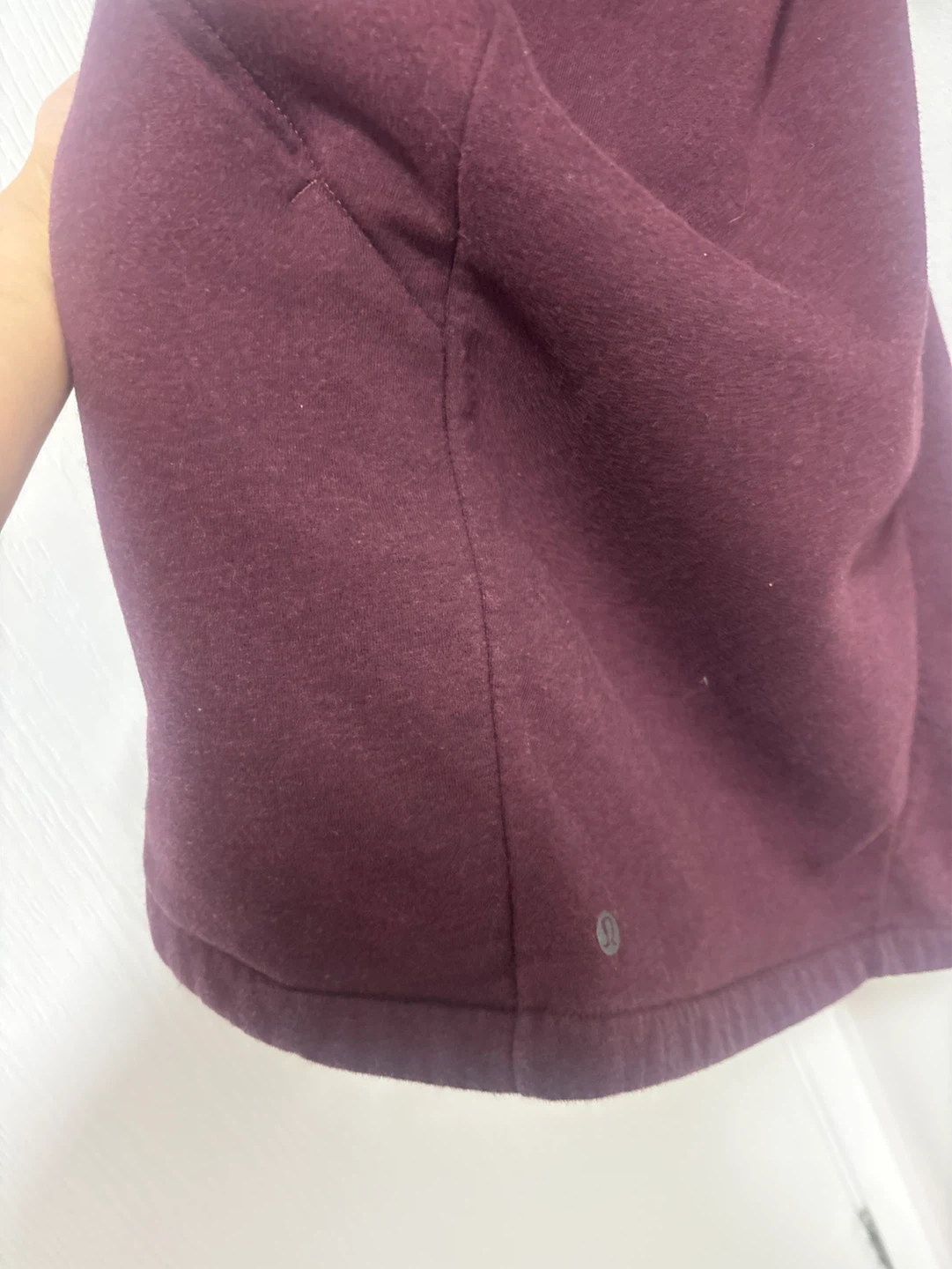 Lululemon Burgundy Fleece Lined Open Front Cardigan