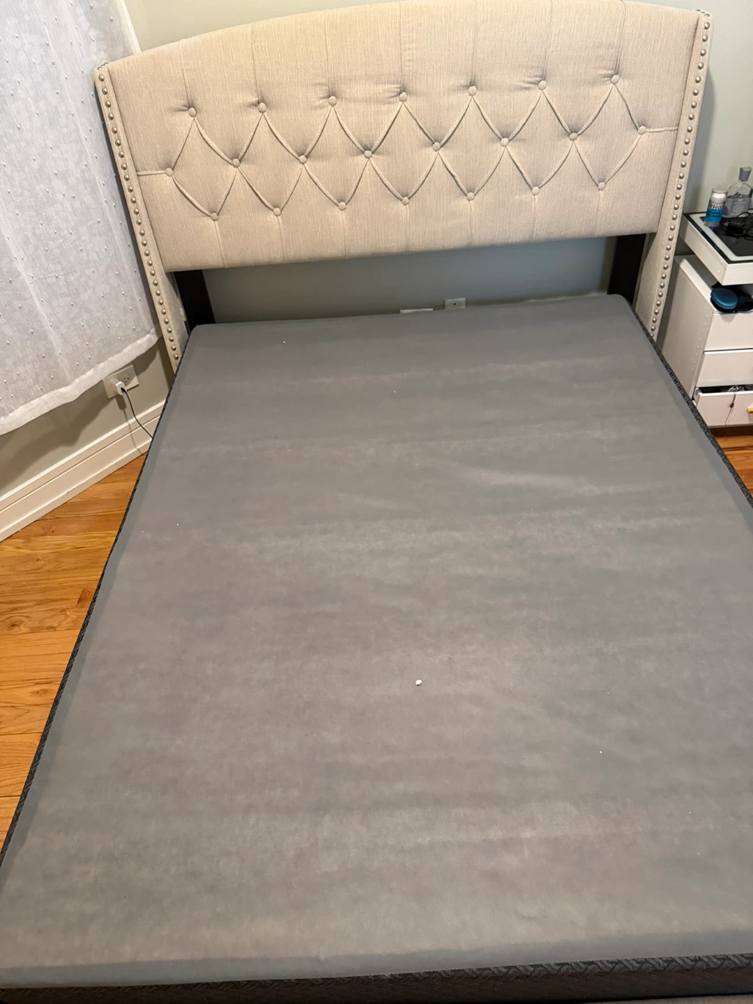 Tufted Upholstered Headboard and Bed Frame