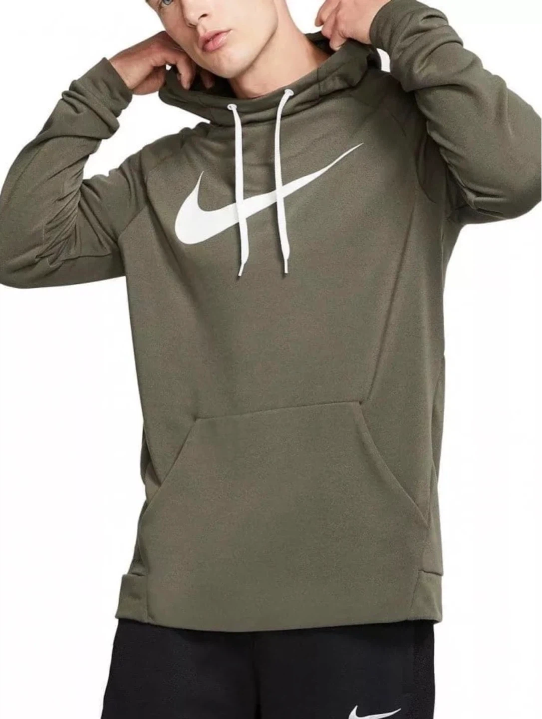 Nike Men's Dri-FIT Swoosh Pullover Hoodie | Olive Green