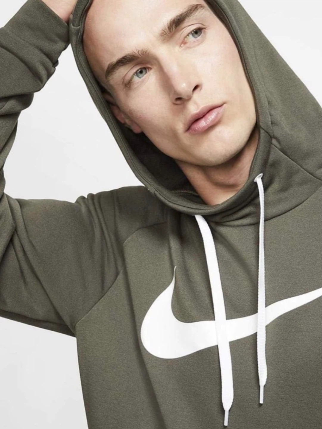Nike Men's Dri-FIT Swoosh Pullover Hoodie | Olive Green - photo 3