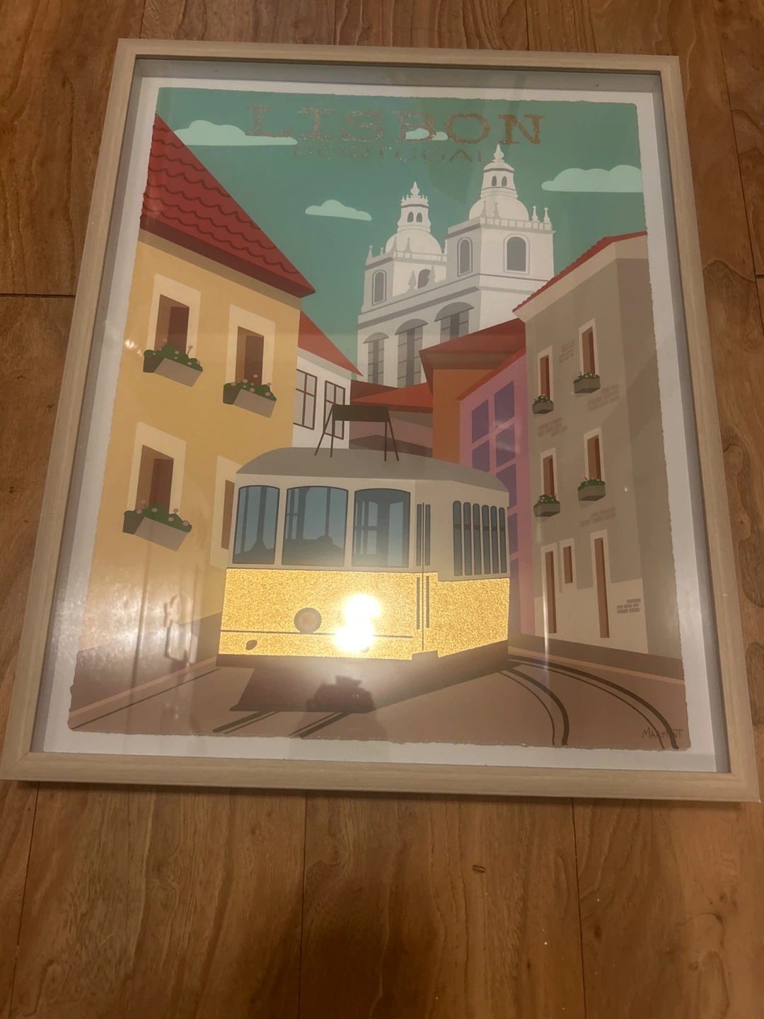 Framed Lisbon Portugal Tram Art Print