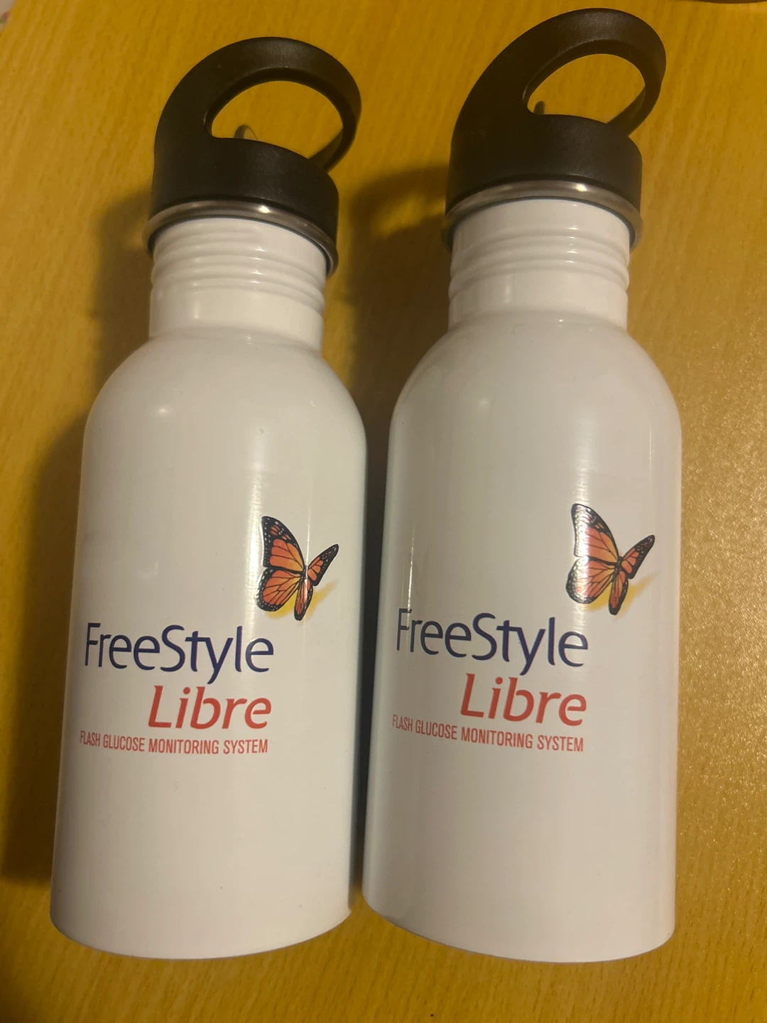 Pair of Freestyle Libre Water Bottles