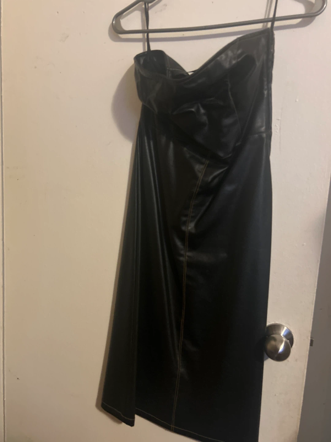 Black Faux Leather Corset Dress Size Medium