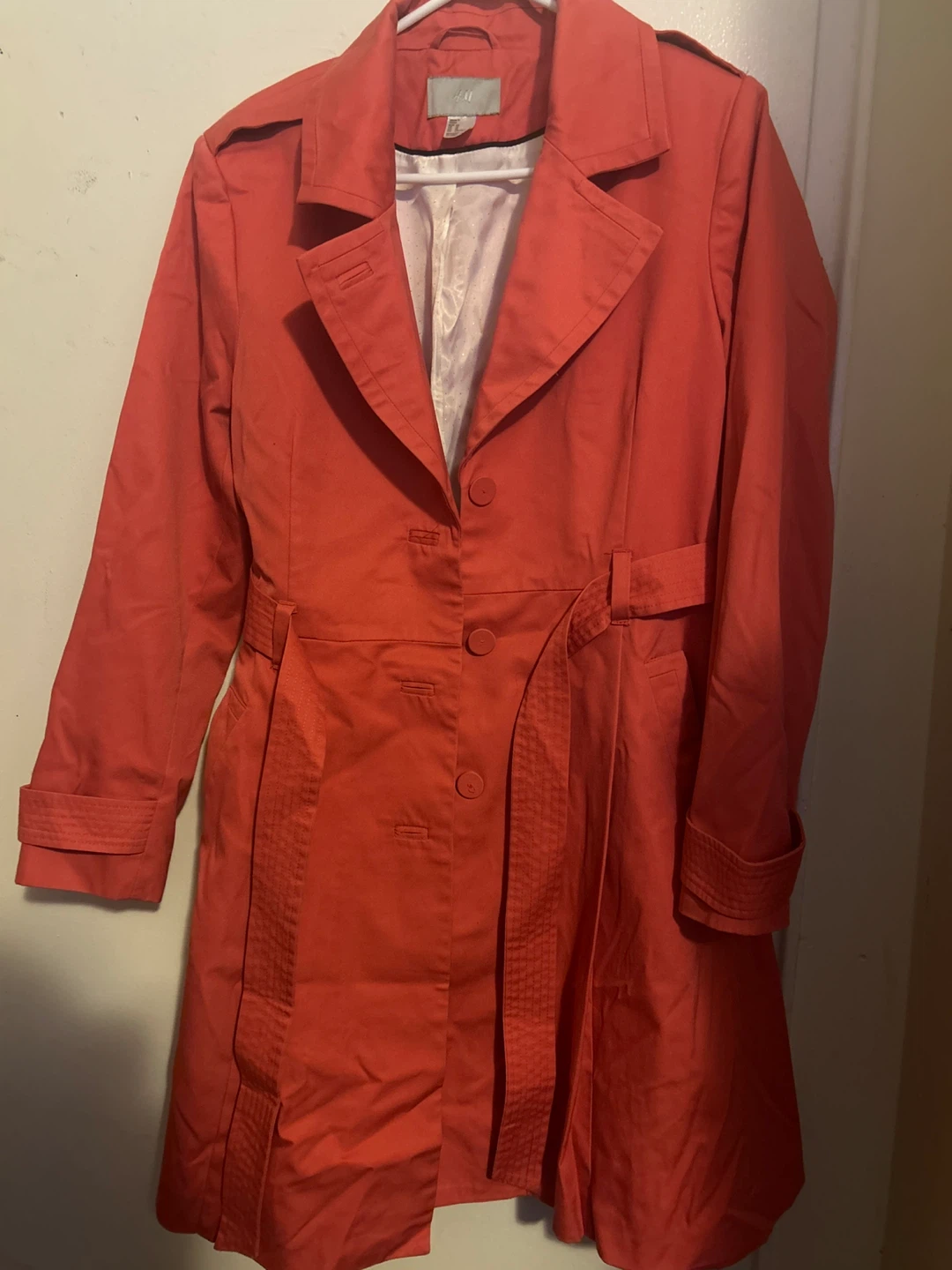 H&M Red Trench Coat - Women's Size 12