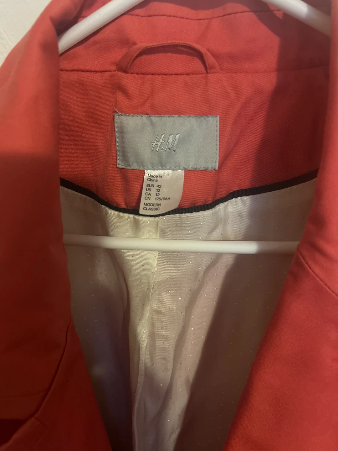 H&M Red Trench Coat - Women's Size 12 - photo 2