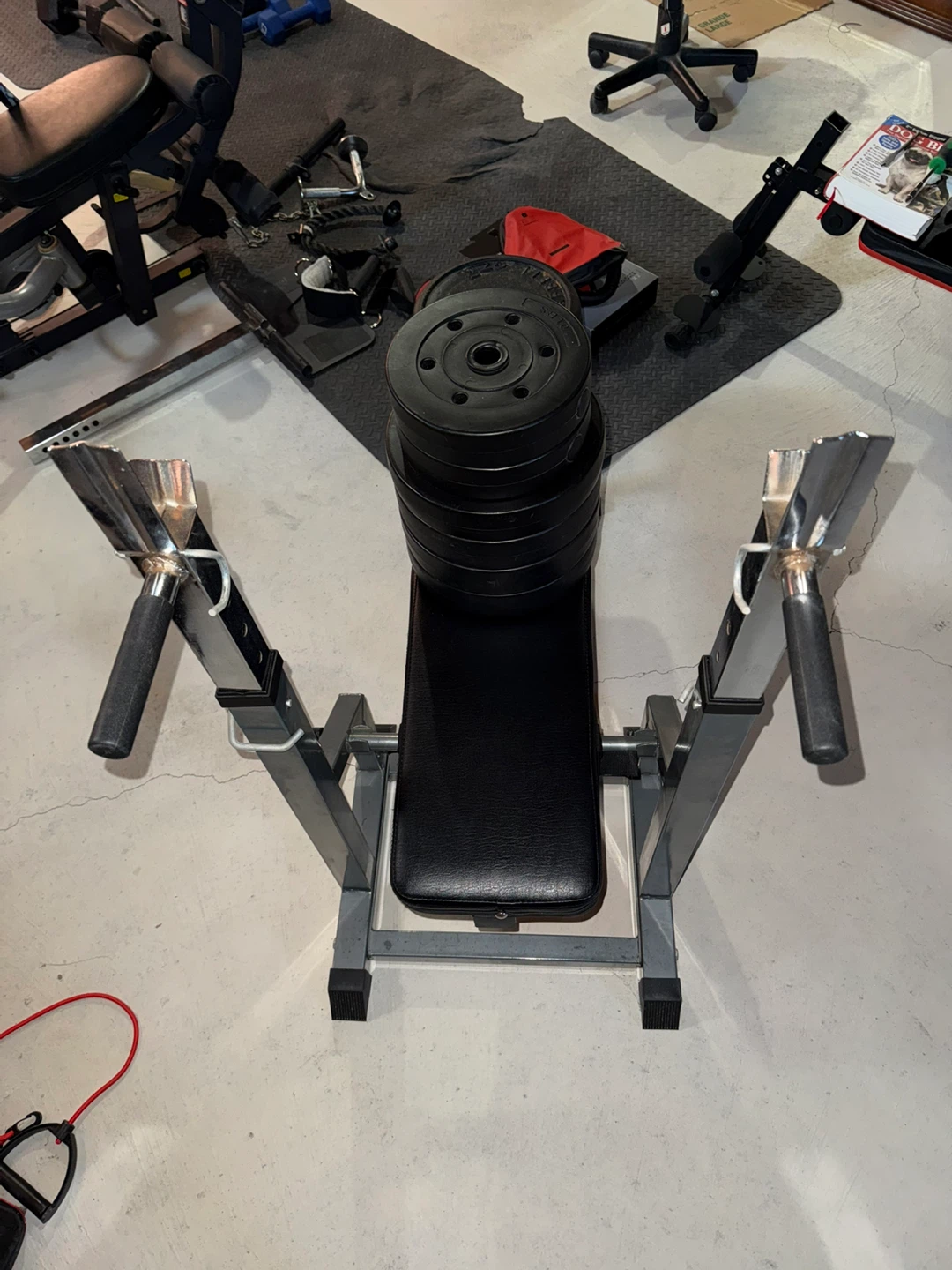 Foldable AmStaff Bench + Dip Bar & 130 lbs - photo 2