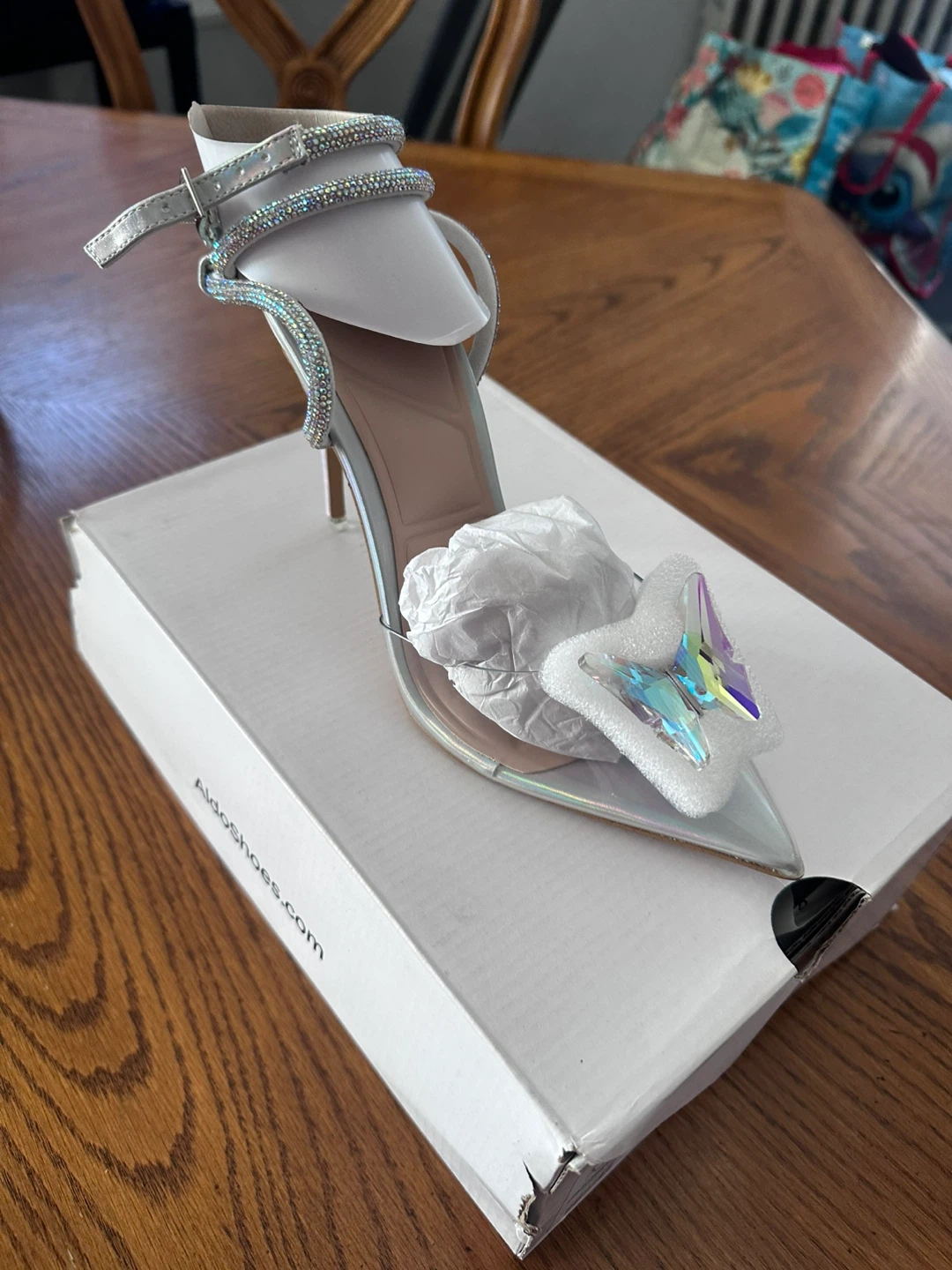 ALDO "Chrysalis" Silver Butterfly Heels - Size 8.5 - photo 2