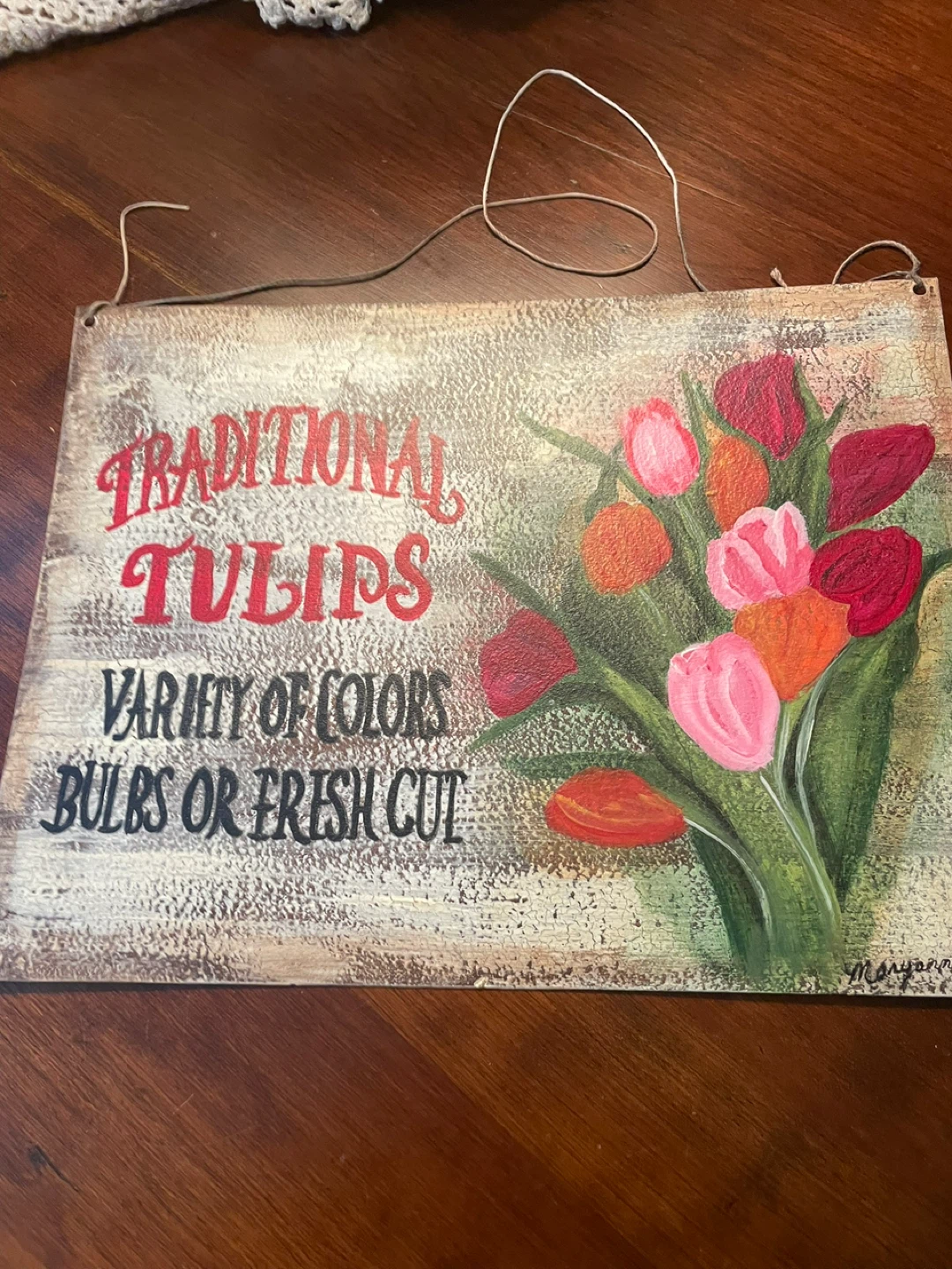 Traditional Tulips Decorative Sign