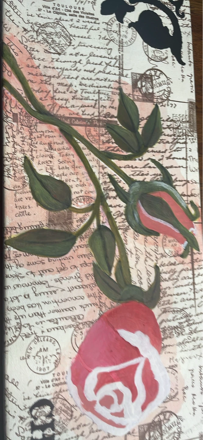 Canvas painting with Rose Design - photo 2