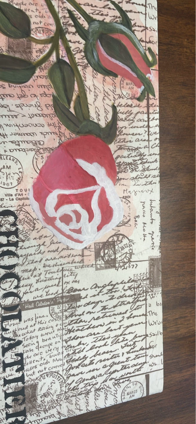 Canvas painting with Rose Design - photo 3