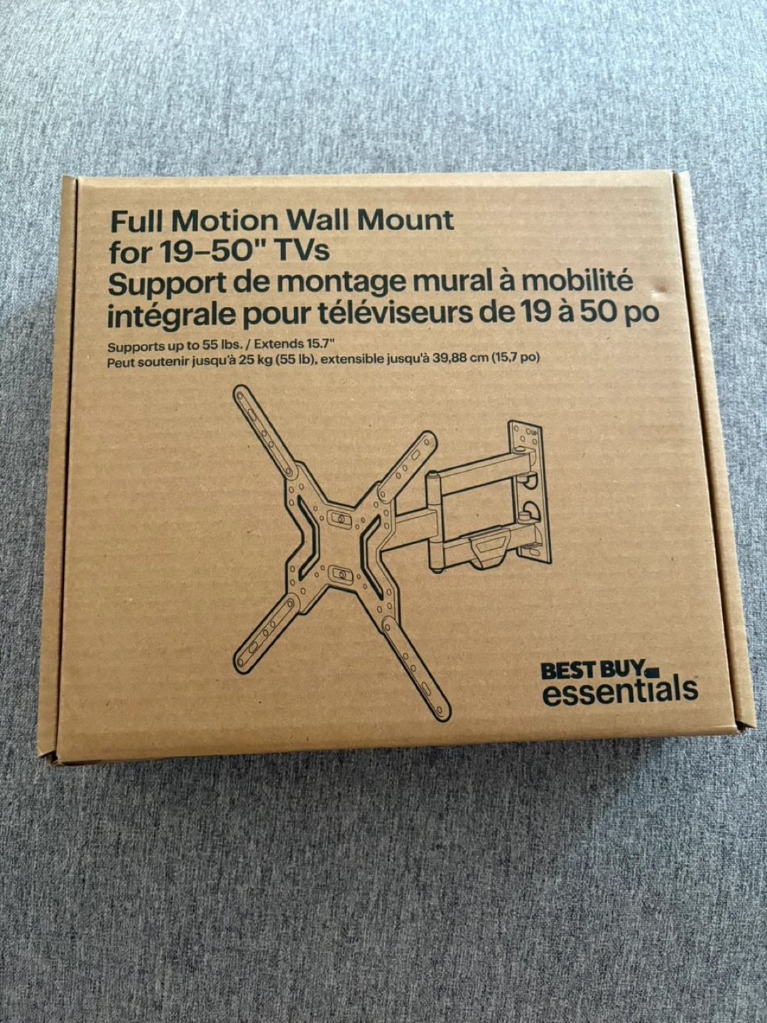 Best Buy Essentials Full Motion Wall Mount for 19-50" TVs