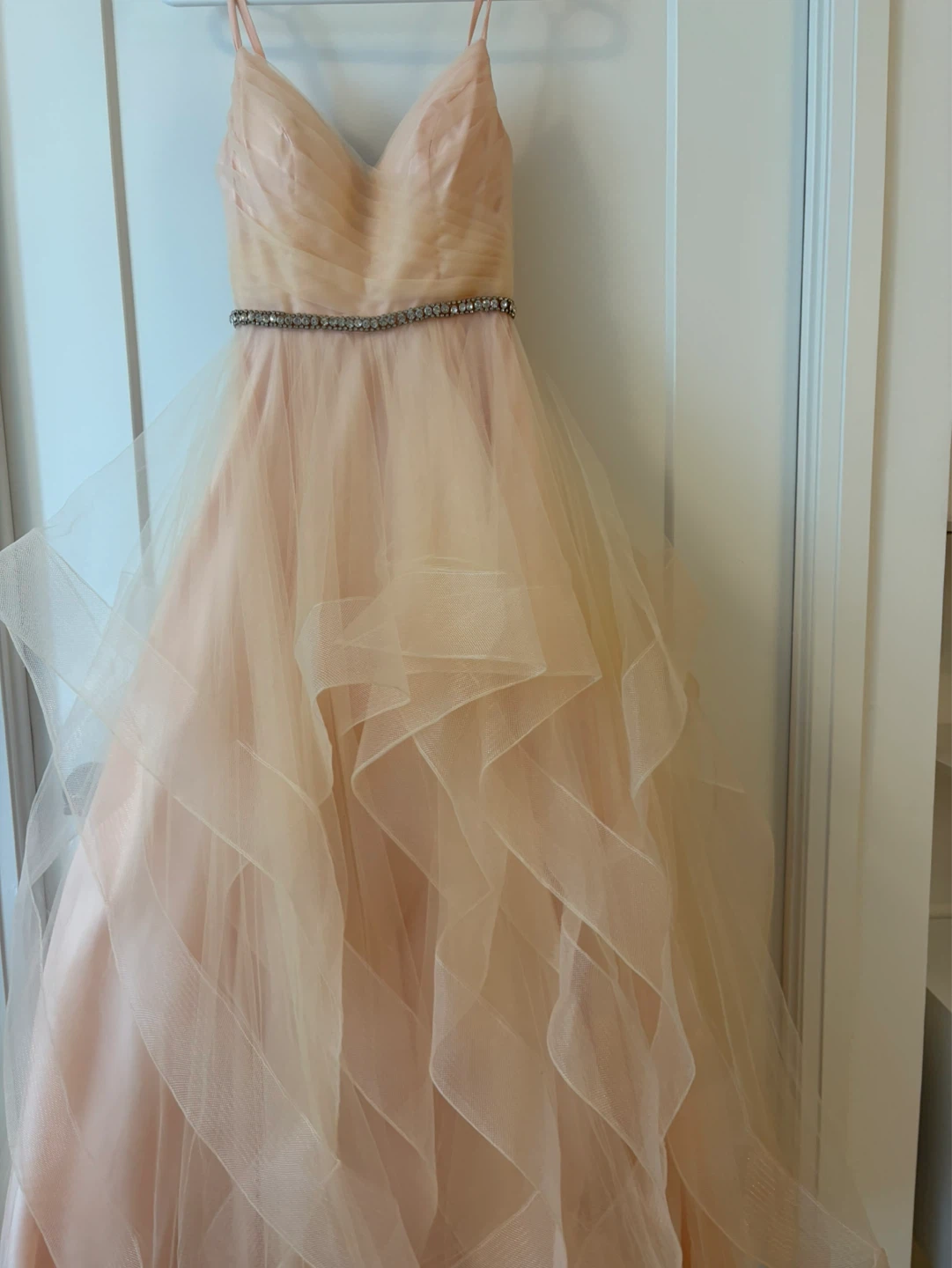 Pink Tulle Formal Gown with Beaded Belt - photo 2