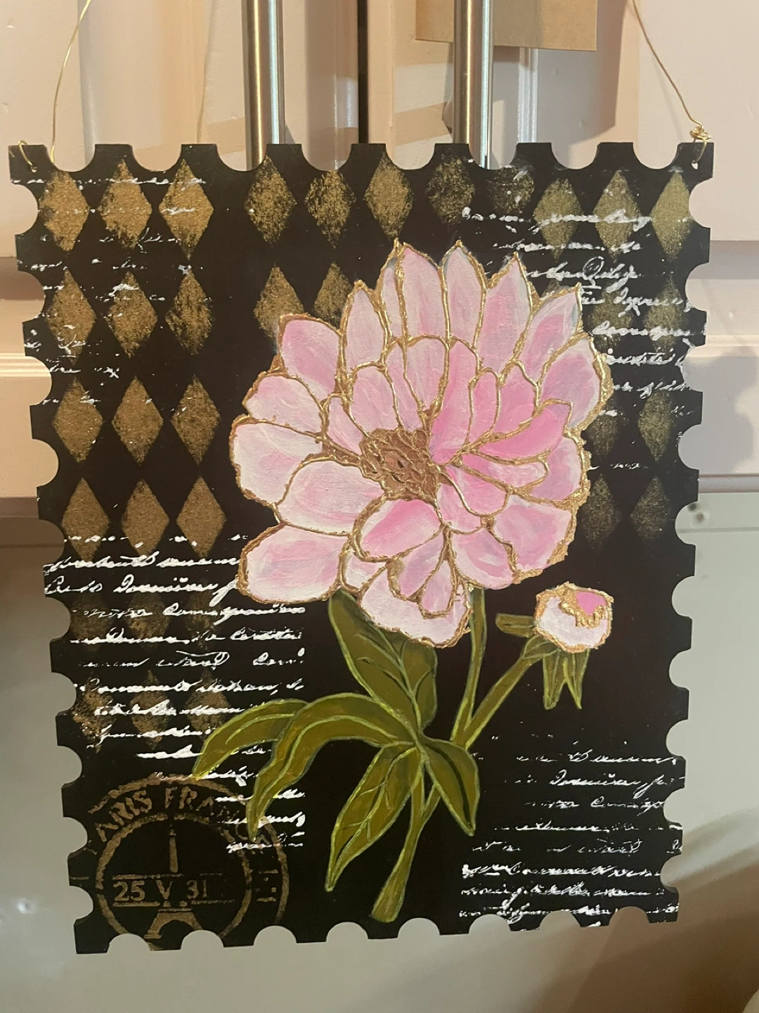 Hand Painted Decorative Floral Wall Art - photo 2