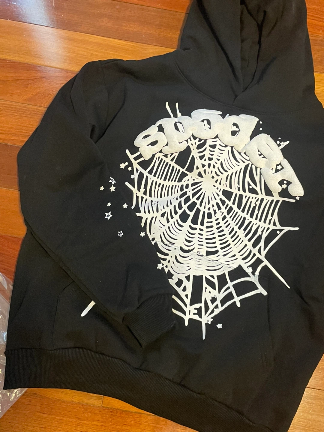 Sp5der Hoodie White Spider Web Logo Size S - photo 3