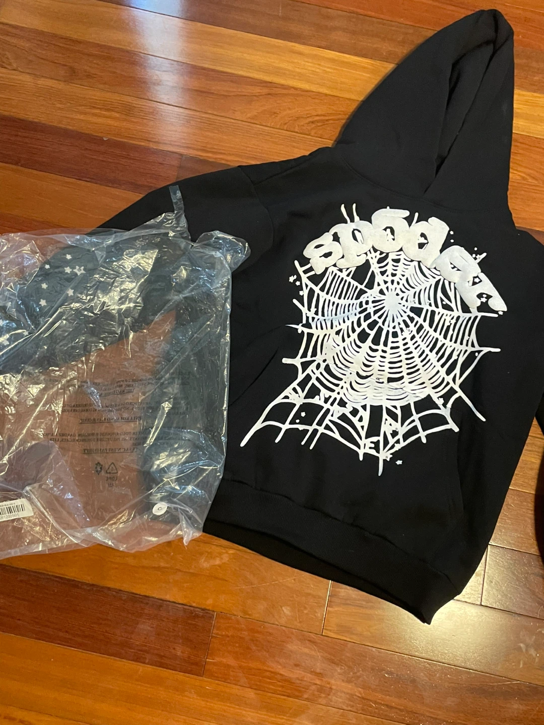 Sp5der Hoodie White Spider Web Logo Size S