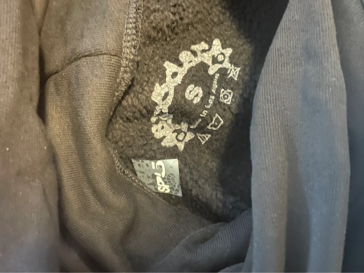 Sp5der Hoodie White Spider Web Logo Size S - photo 2