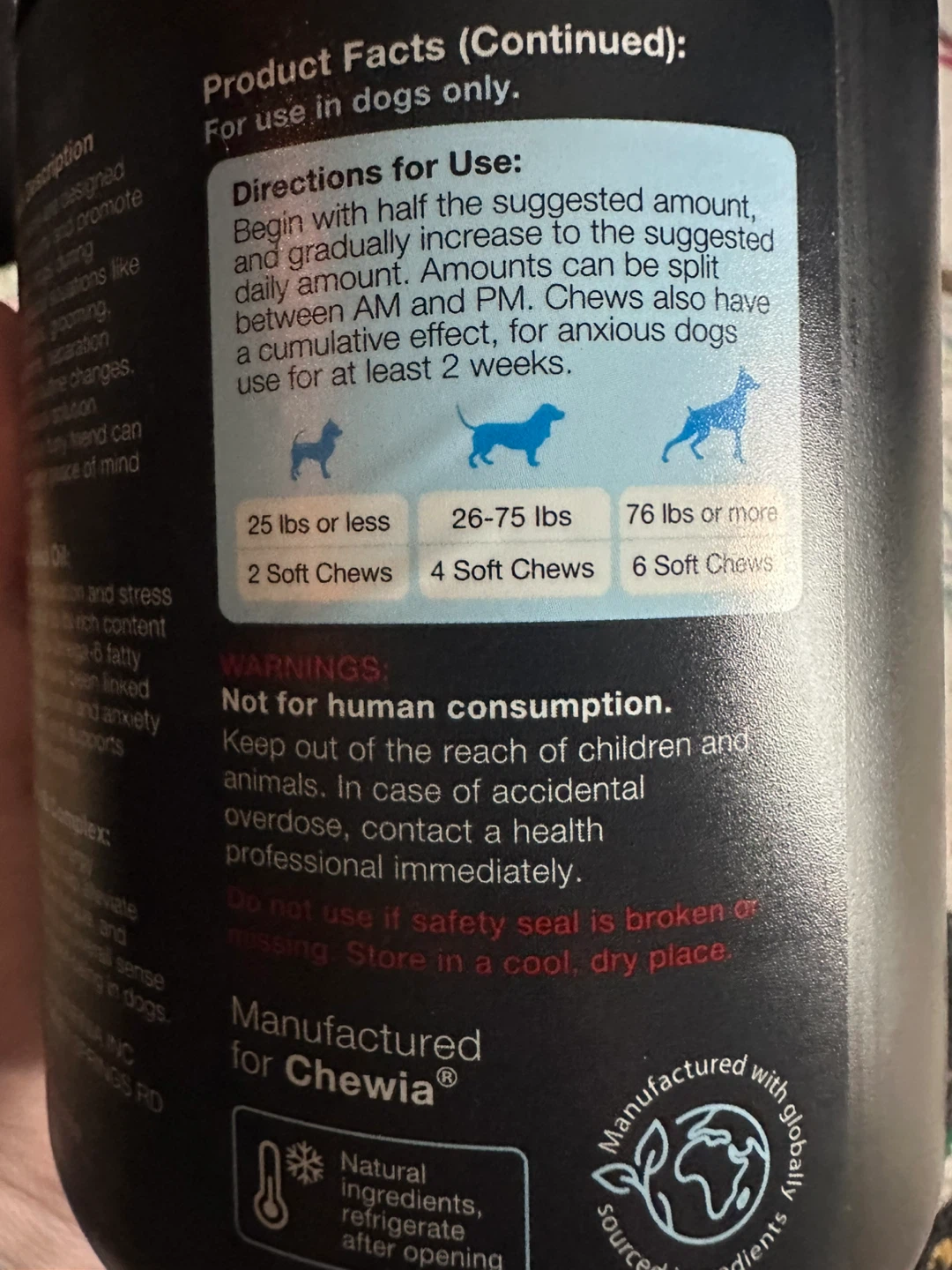 Chewia Hemp Calming Soft Chews for Dogs - 180 Chews - photo 2