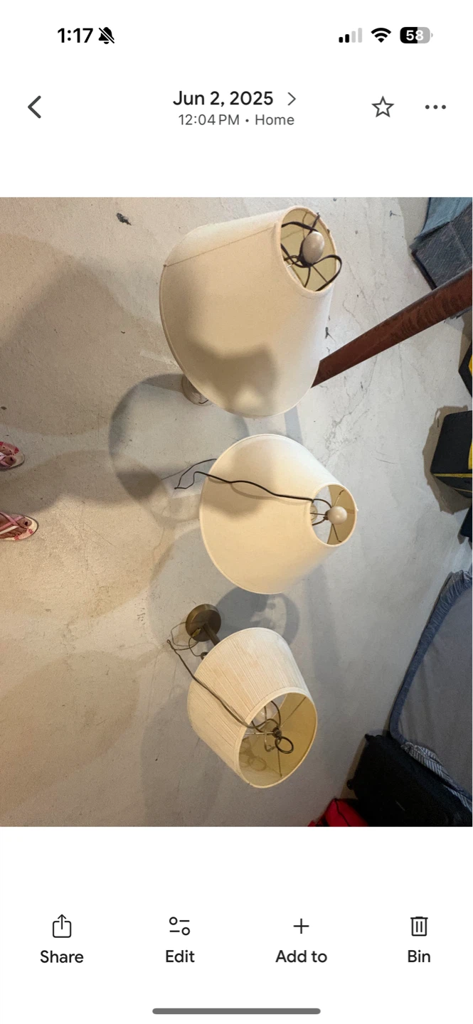 Set of 3 Cream Lamps