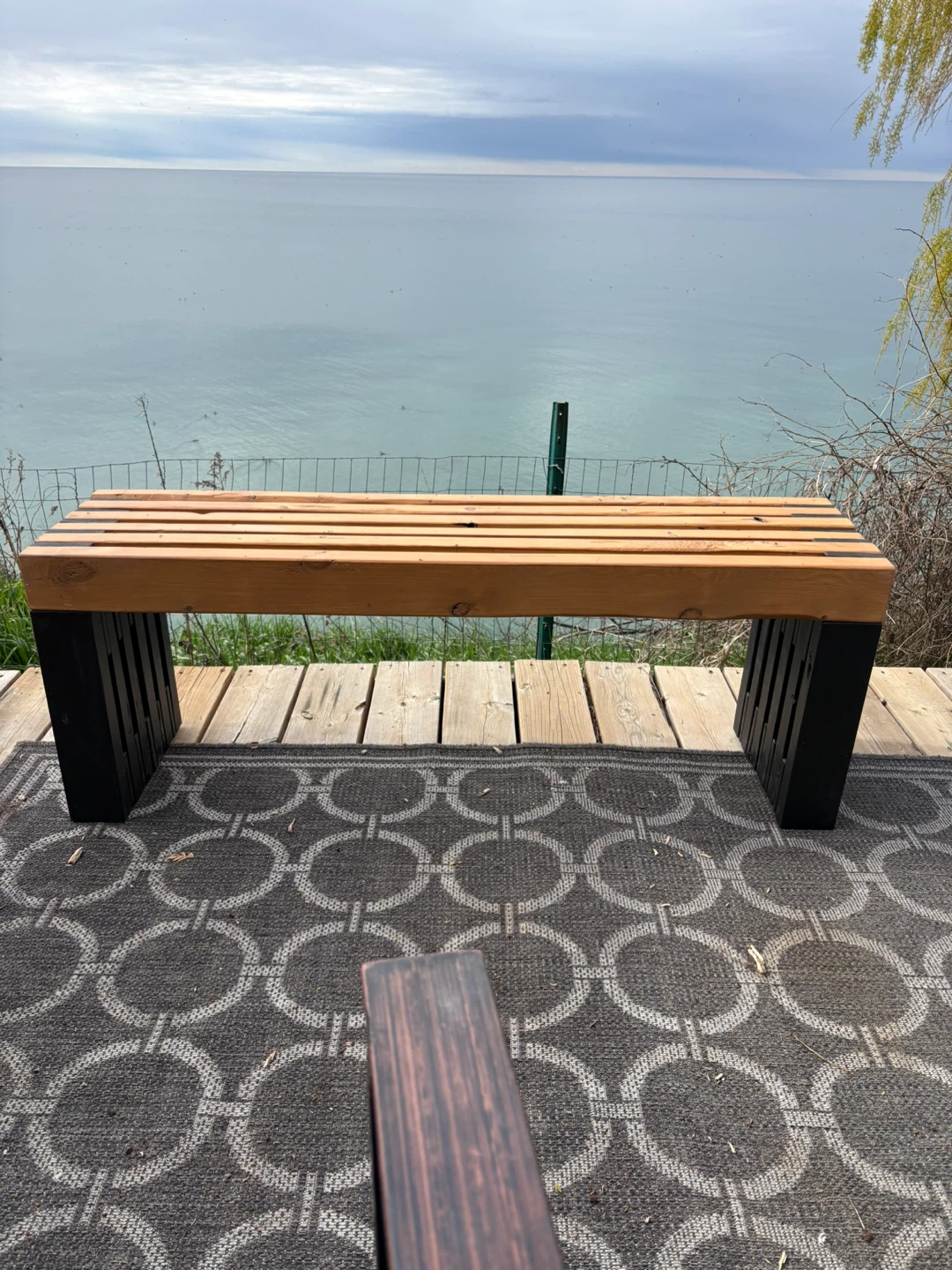 Modern Wooden Slat Bench - photo 2