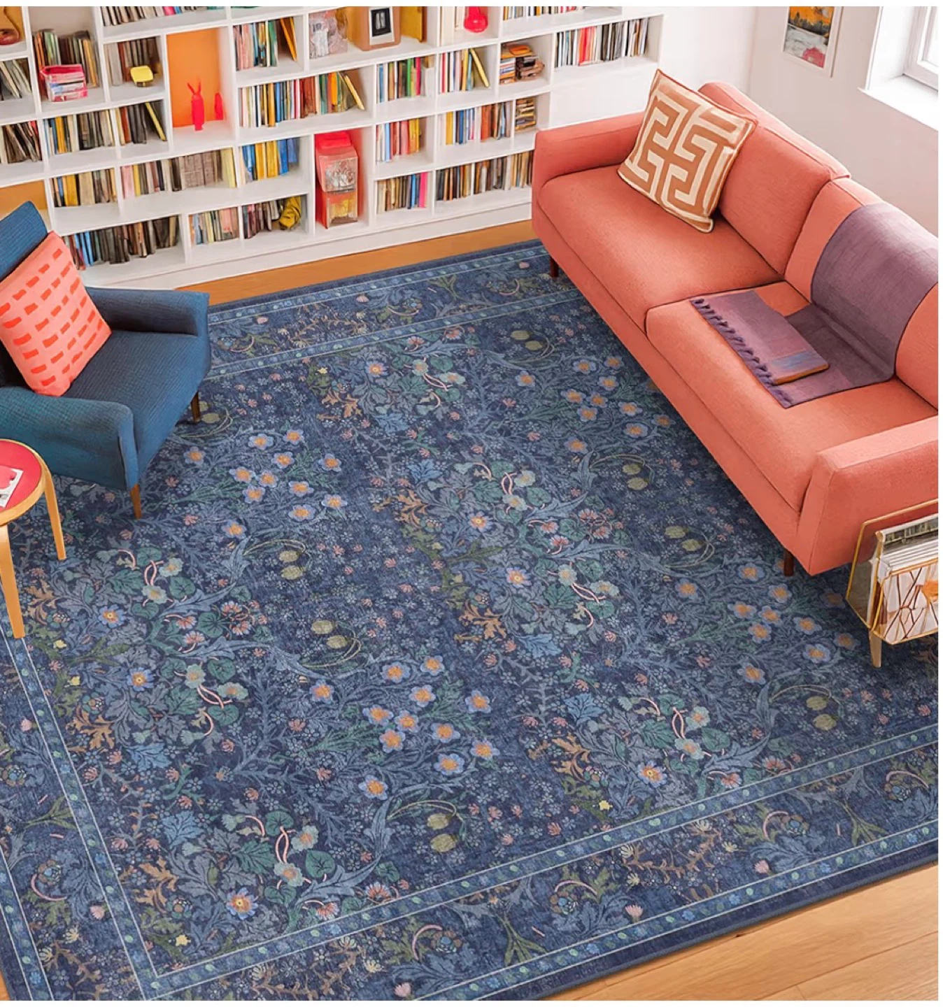 Area Rug - Blue Floral Pattern - photo 2