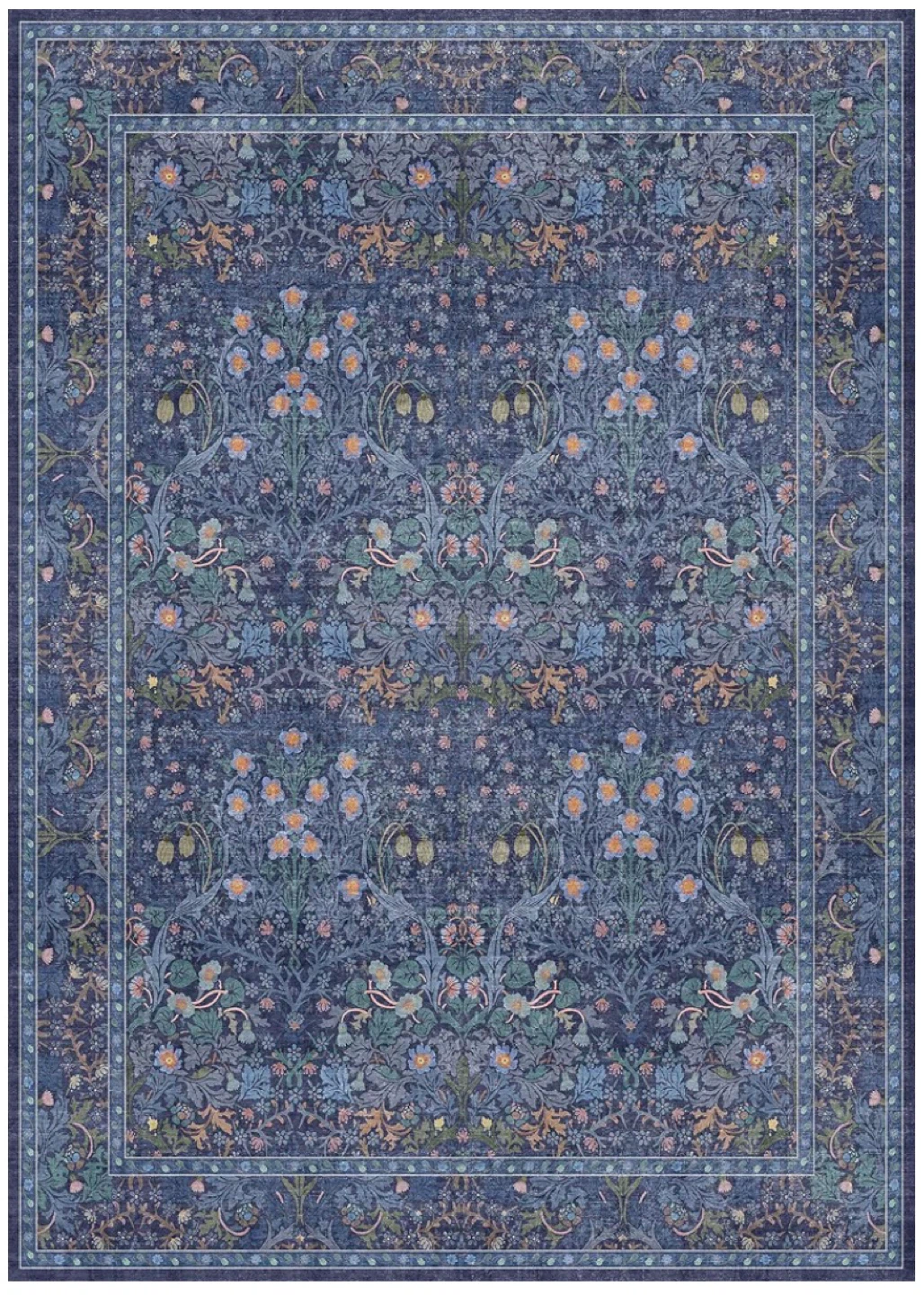 Area Rug - Blue Floral Pattern - photo 3