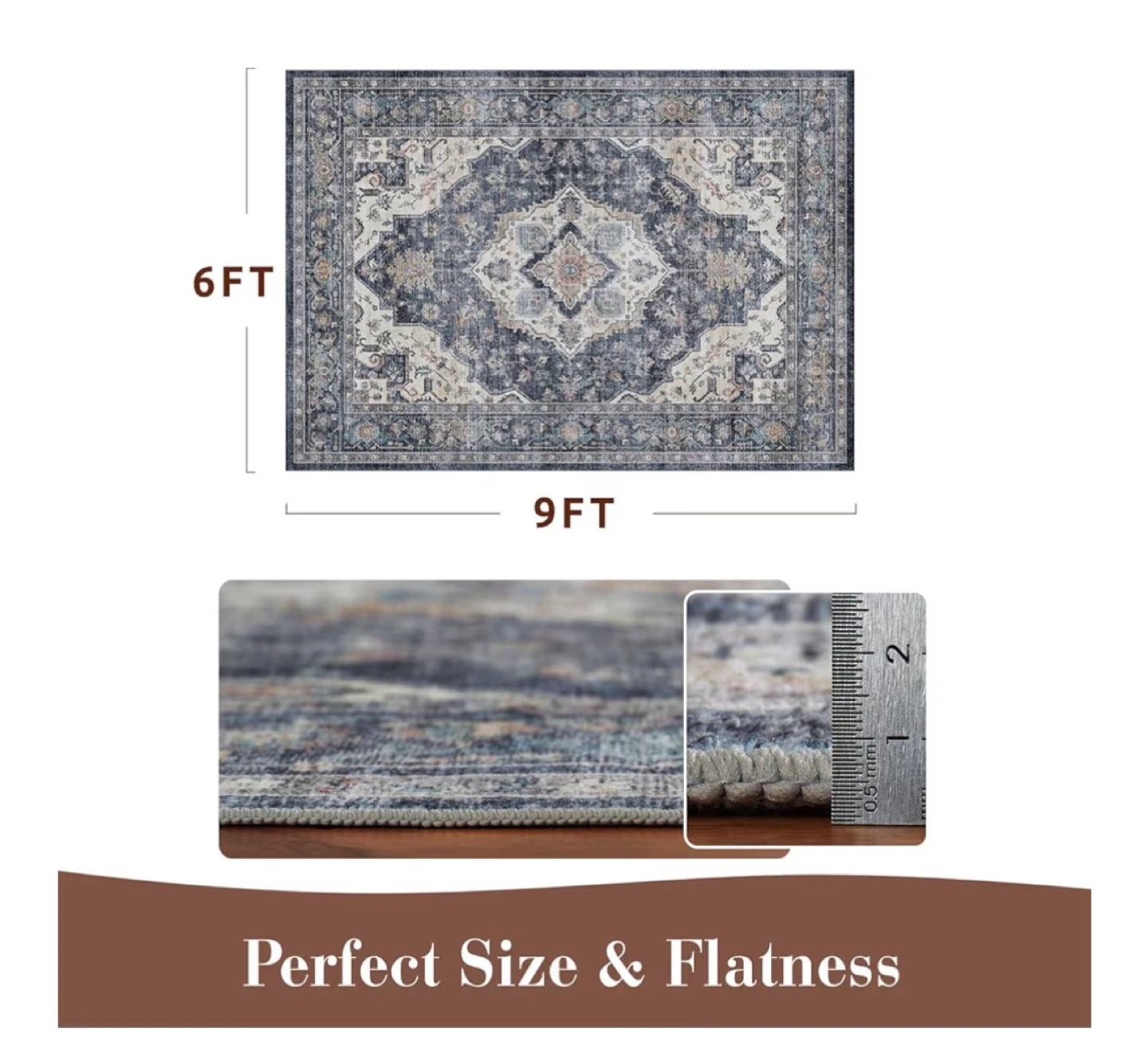 Elegant Area Rug 6ft x 9ft - No Shedding, No Fading - photo 2