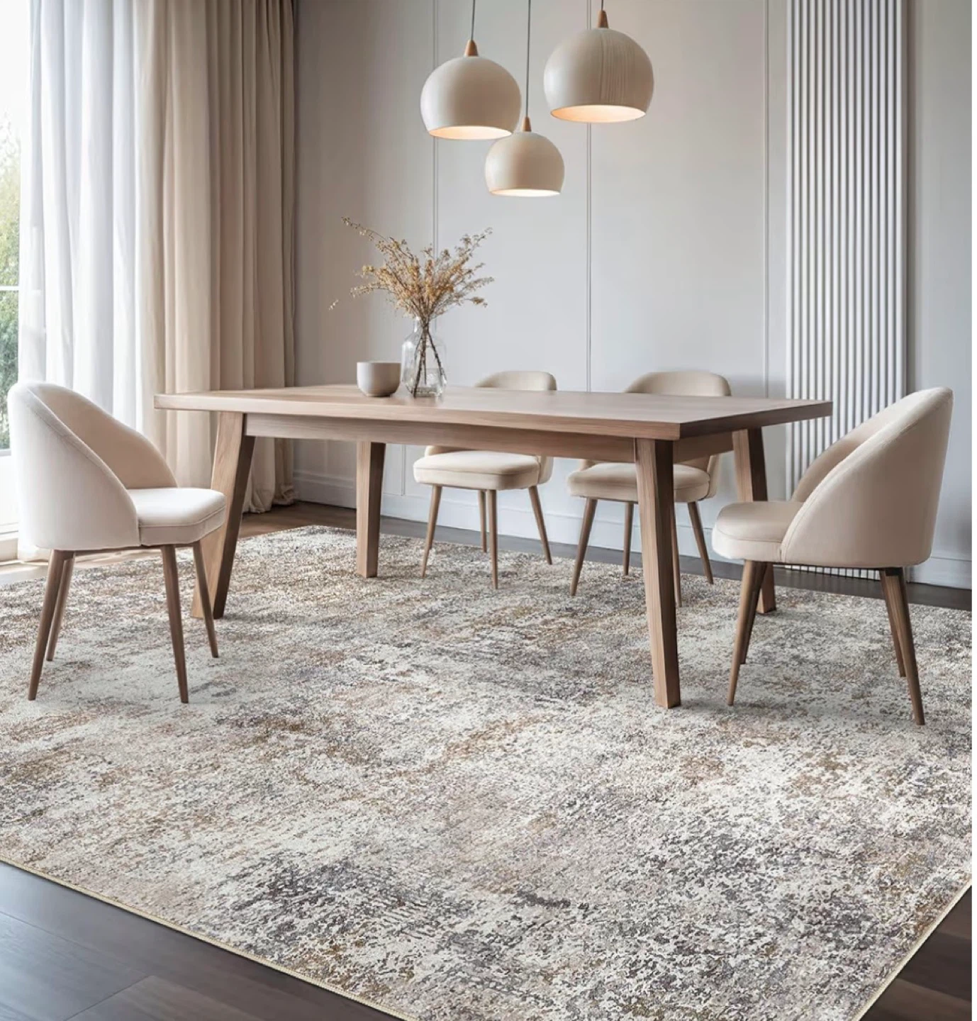 Distressed Medallion Area Rug - Brown/Grey/Black - 9' x 12' - photo 3