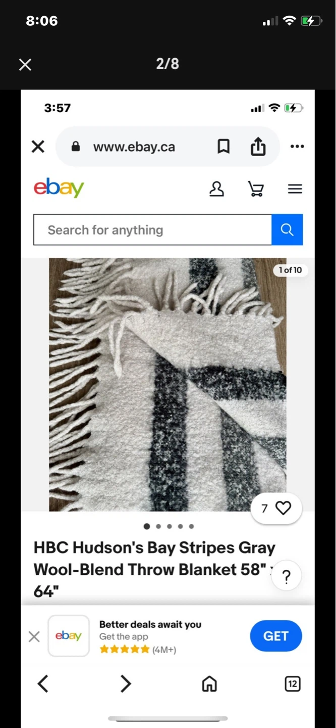 HBC Stripes Wool-Blend Throw Blanket - photo 3