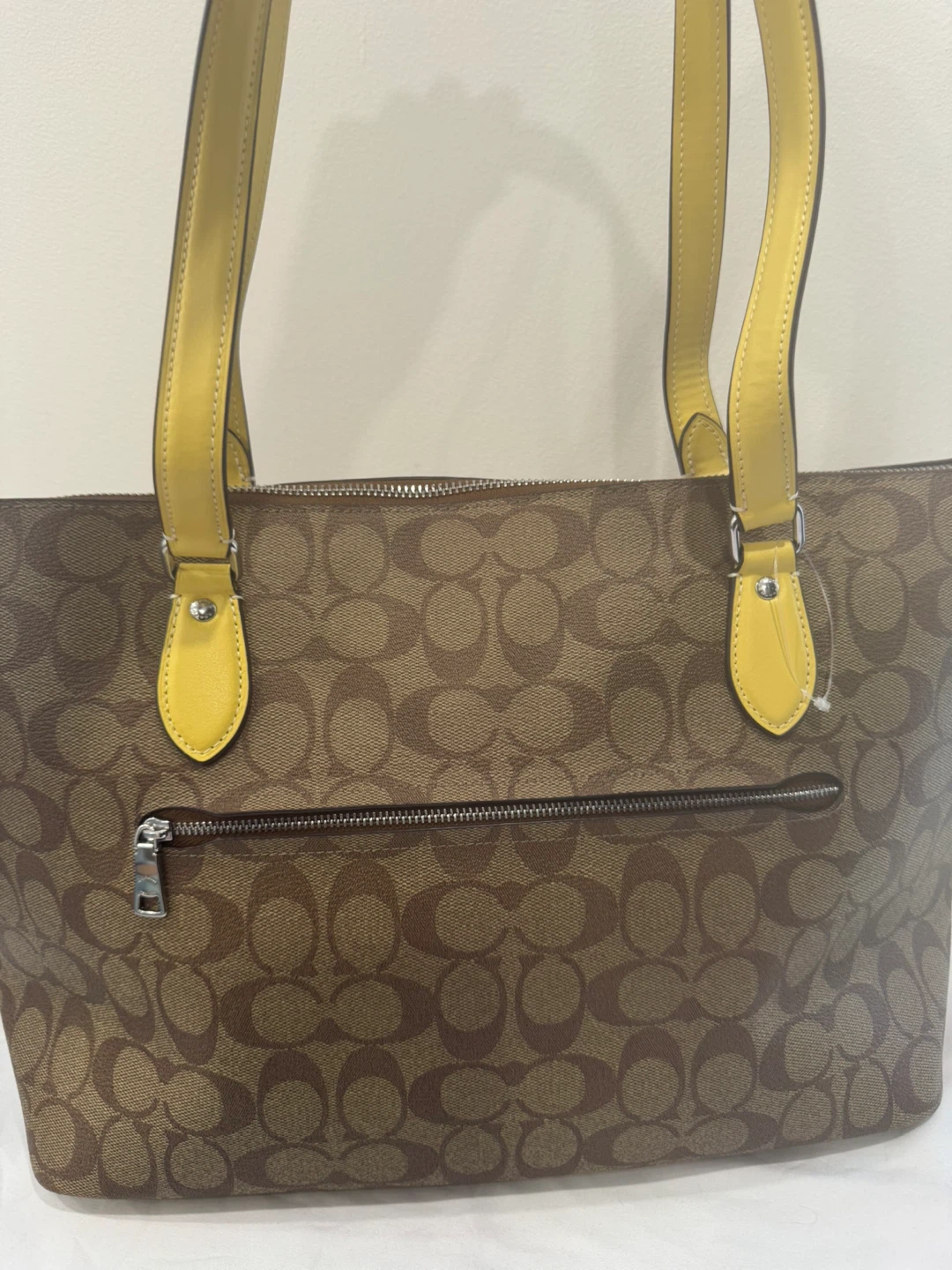 Coach Tote Bag - Brown/Yellow Signature Print - photo 5