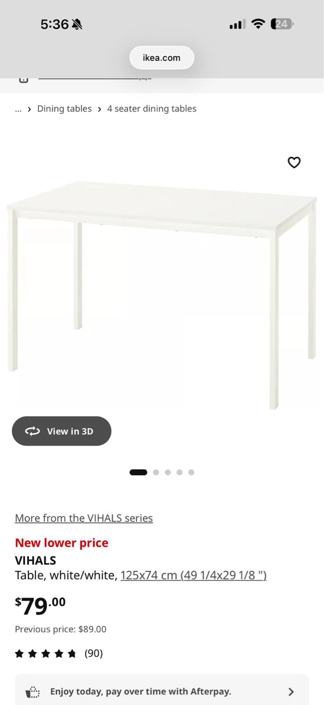 IKEA White Dining Table with 4 Chairs - photo 4