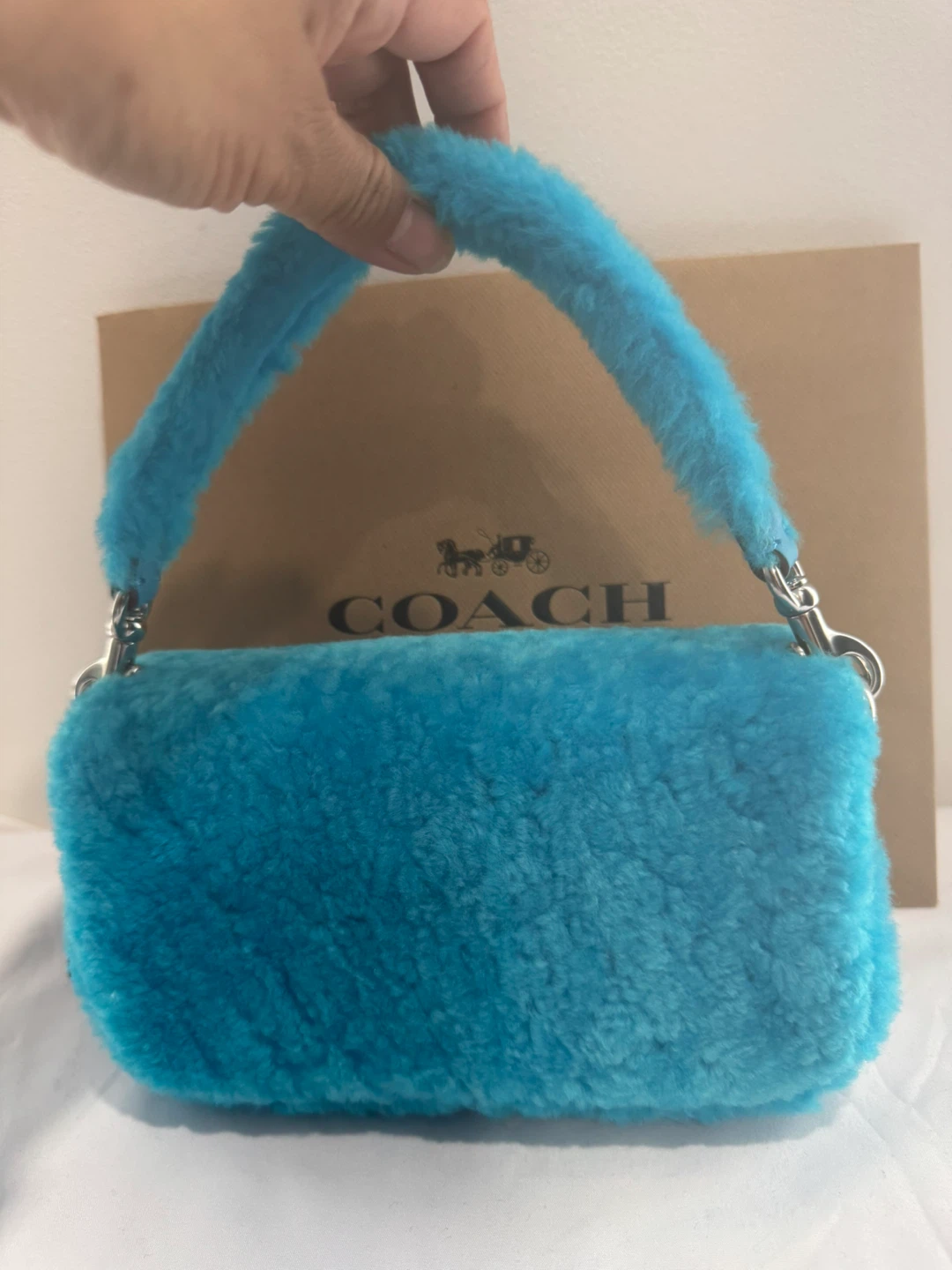 Coach Shearling Pillow Tabby Bag - Blue - photo 4