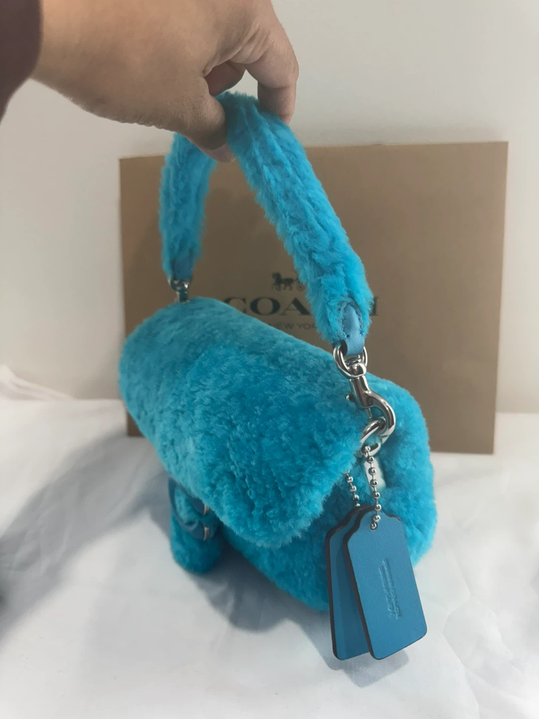 Coach Shearling Pillow Tabby Bag - Blue - photo 3
