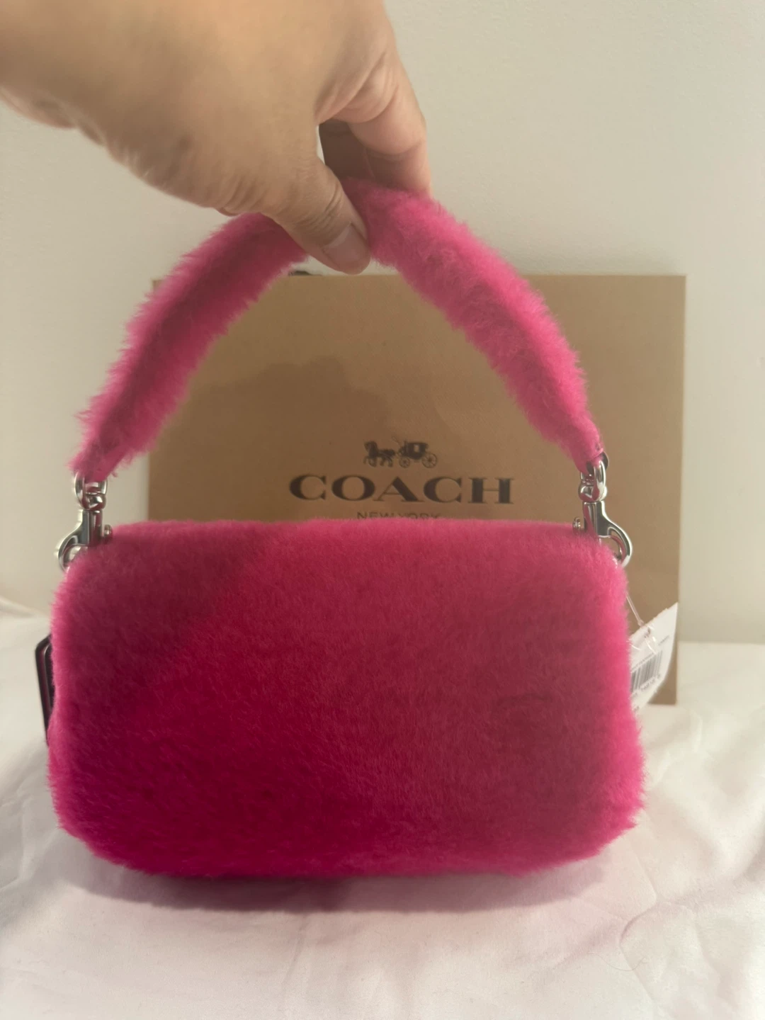 Coach Tabby Pink Fuzzy Shoulder Bag - photo 4